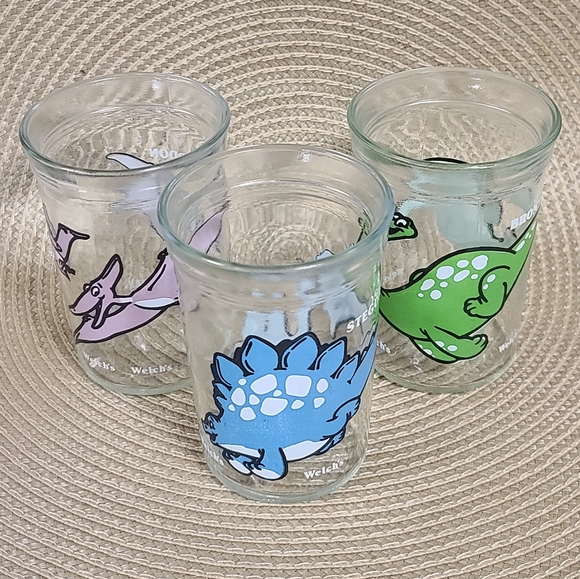 Vintage Dining Vintage Welchs Set Of 3 Jelly Jar Drinking Glasses